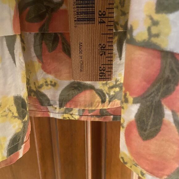 J. Crew Square-neck Midi Dress 100% Cotton Poplin Sundress Peach Pattern Size 6P - Picture 14 of 15